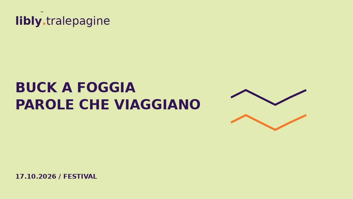 Due tracce ondulate viola e arancione: storie che cambiano lingua.