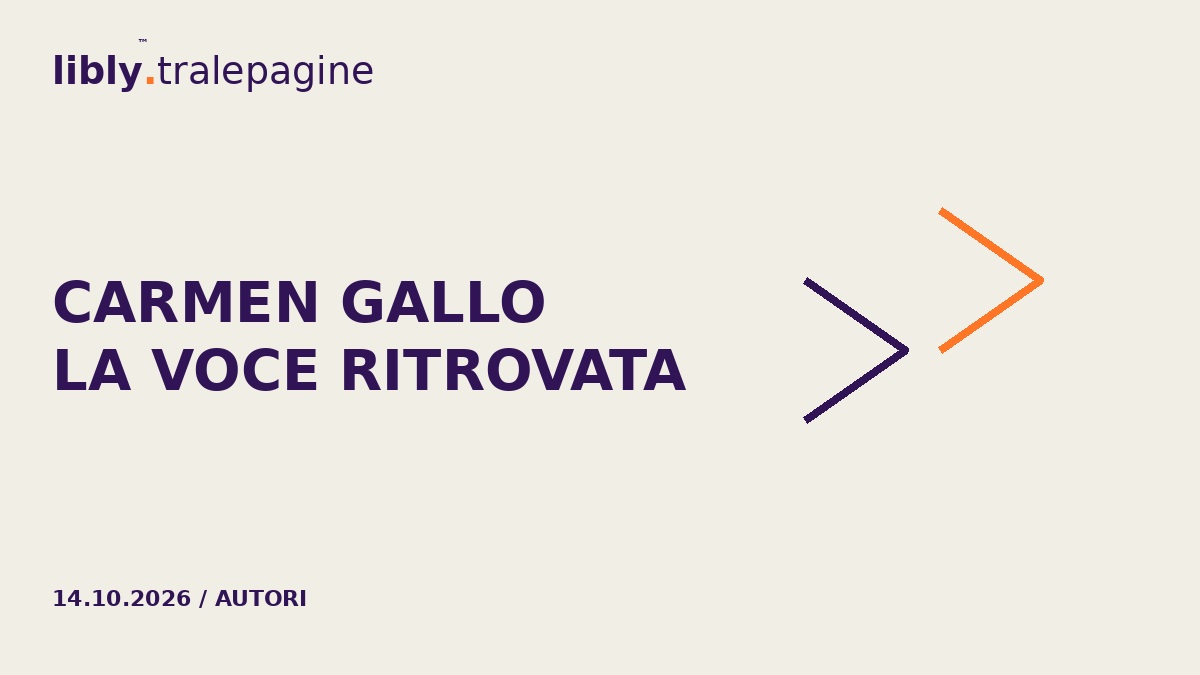 Due chevron viola e arancione separati su fondo avorio, metafora di una voce ritrovata.