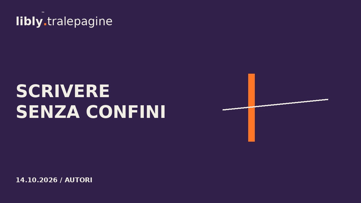 Una linea chiara attraversa una barra arancione su fondo viola, metafora della libertà di scrittura.