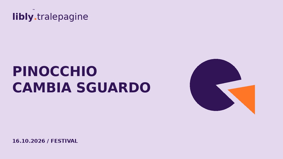 Un cerchio viola e un settore arancione spostato su lavanda, per le reinterpretazioni di Pinocchio.