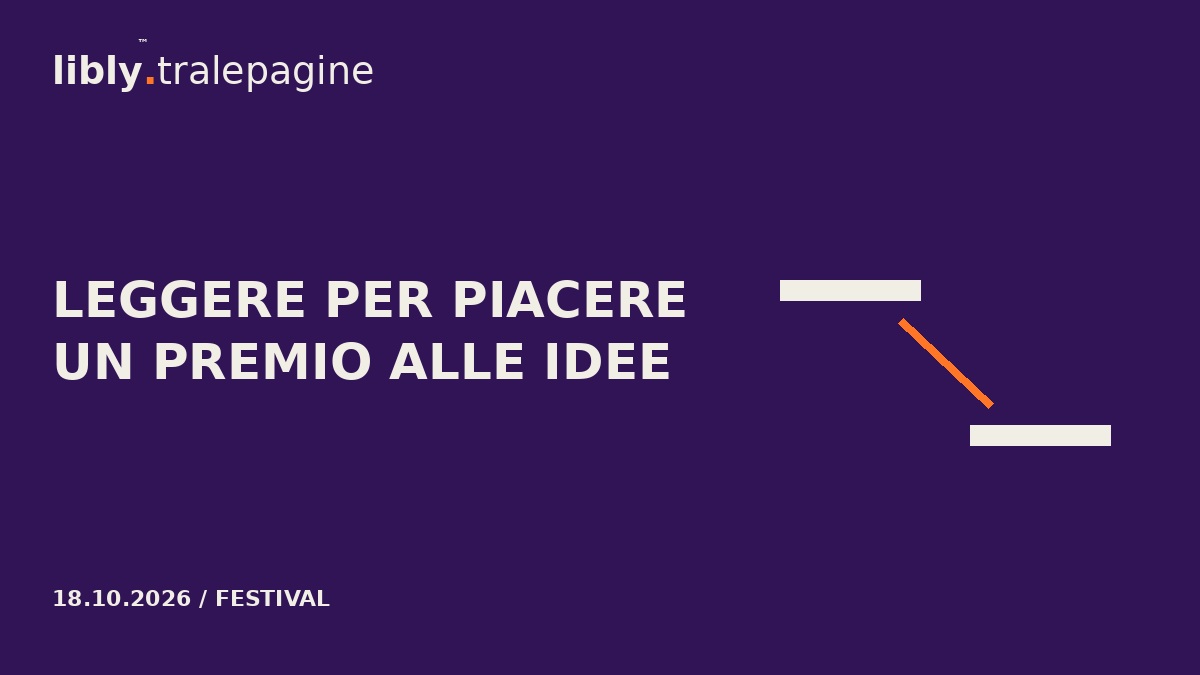 Due piani avorio collegati da un tratto arancione: il piacere di leggere si trasmette.