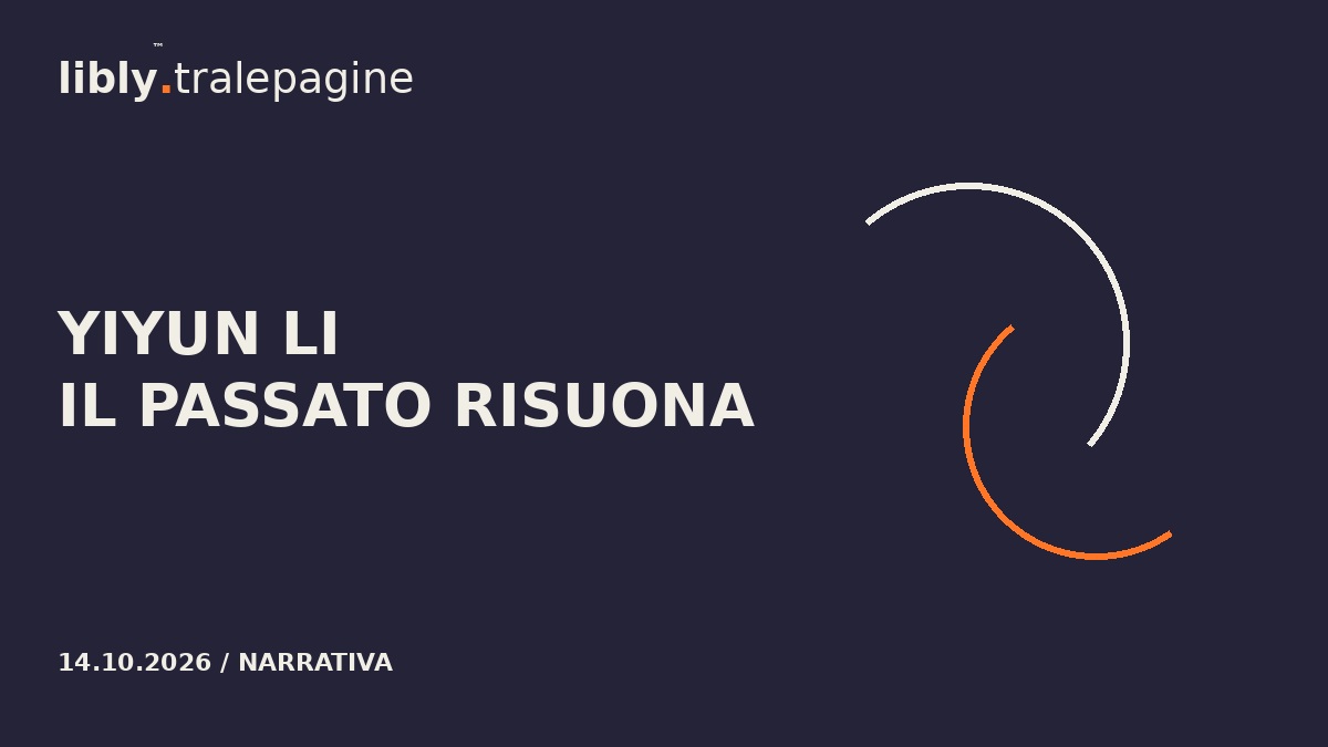 Due archi sottili avorio e arancione su fondo scuro, metafora di risonanze fra passato e presente.